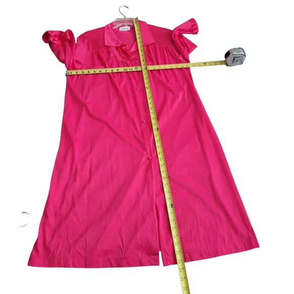 Vintage Vanity Fair Pink Nightgown Robe Pajama Set Size Medium - Stains - Picture 7 of 12